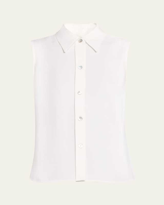Sleeveless Button-Front Top